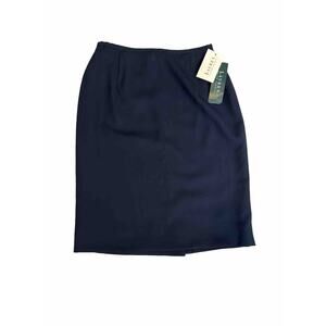 Lauren Ralph Lauren Womens Size 6 Navy Pencil Skirt Lined 100% Light Weight Wool